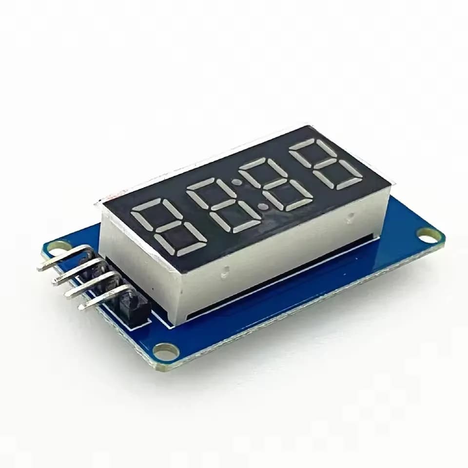 4-Digit 0.36" Red TM1637 Common Anode 7-Segment Display Module - 4-Wire Serial Interface for Arduino/Raspberry Pi