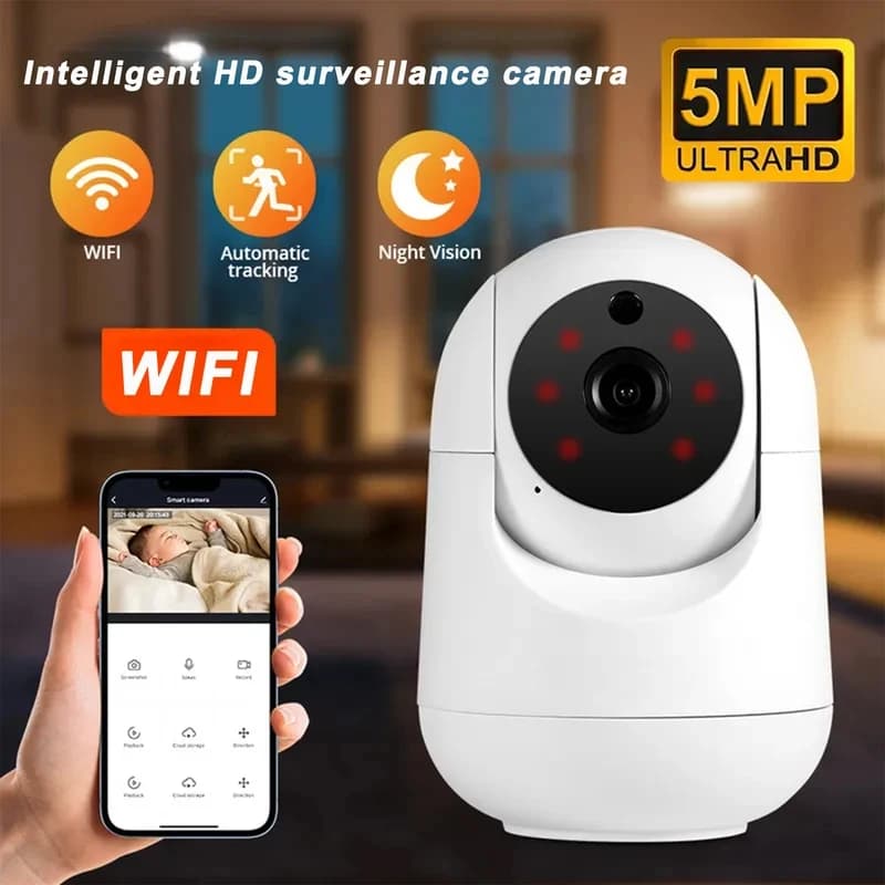 Telecamera WiFi 8MP per Casa Intelligente, Videocamera IP Wireless per Interni con Rilevamento AI, Tracciamento Automatico, Monitor di Sicurezza per Bambini