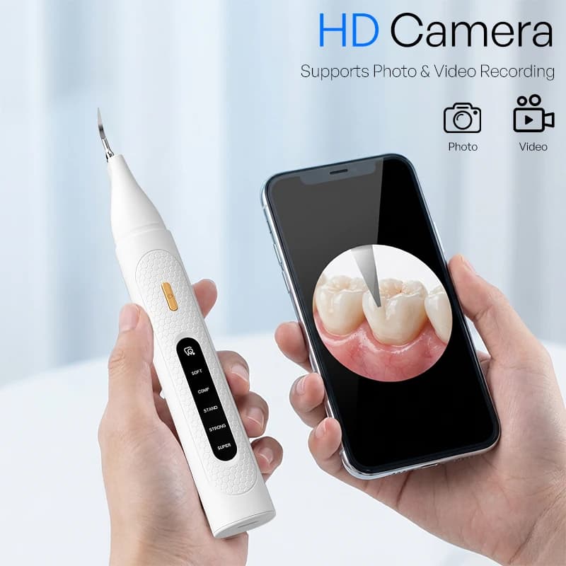 Visual Ultrasonic Teeth Cleaner with Camera 5 modes Electric Dental Scaler 6LEDs Tartar Plaque Remover Teeth Cleaning Tool