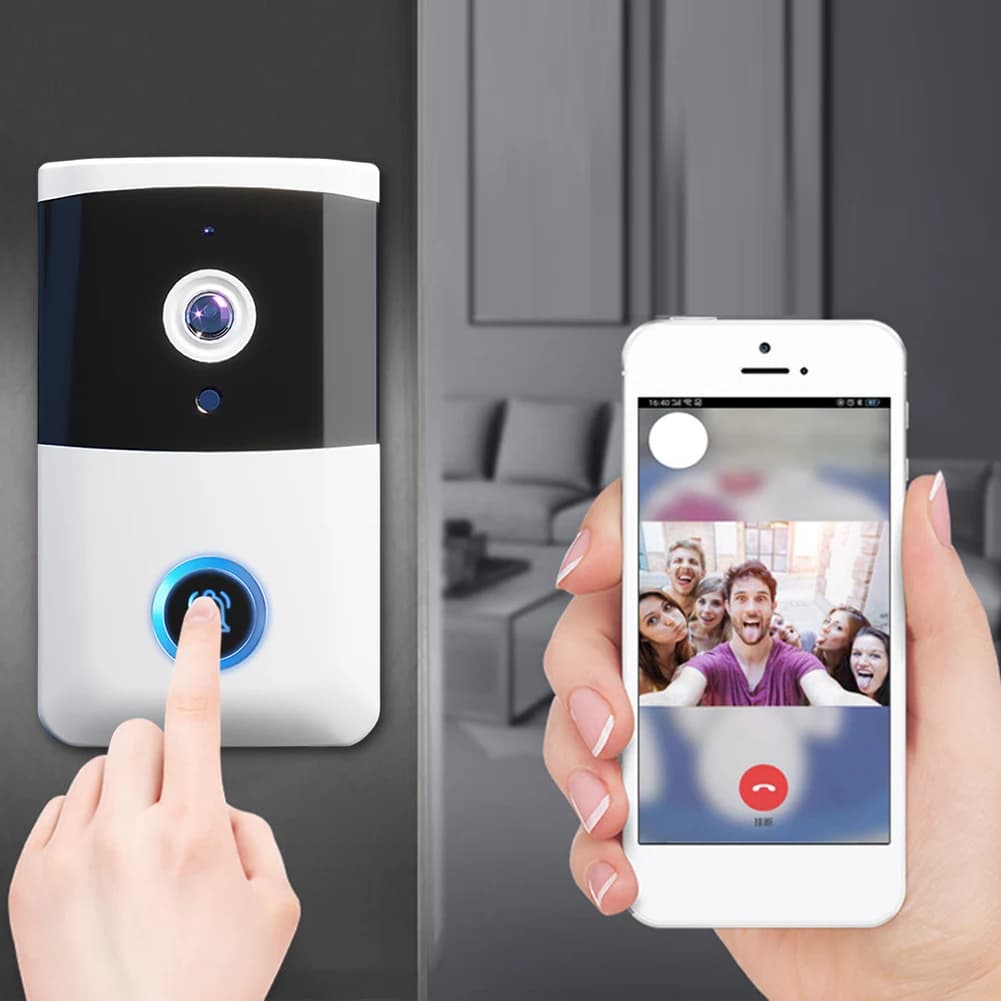 Campanello Video Wireless WiFi con Visione Notturna IR, Telecamera Intelligente per Sistema di Allarme Domestico