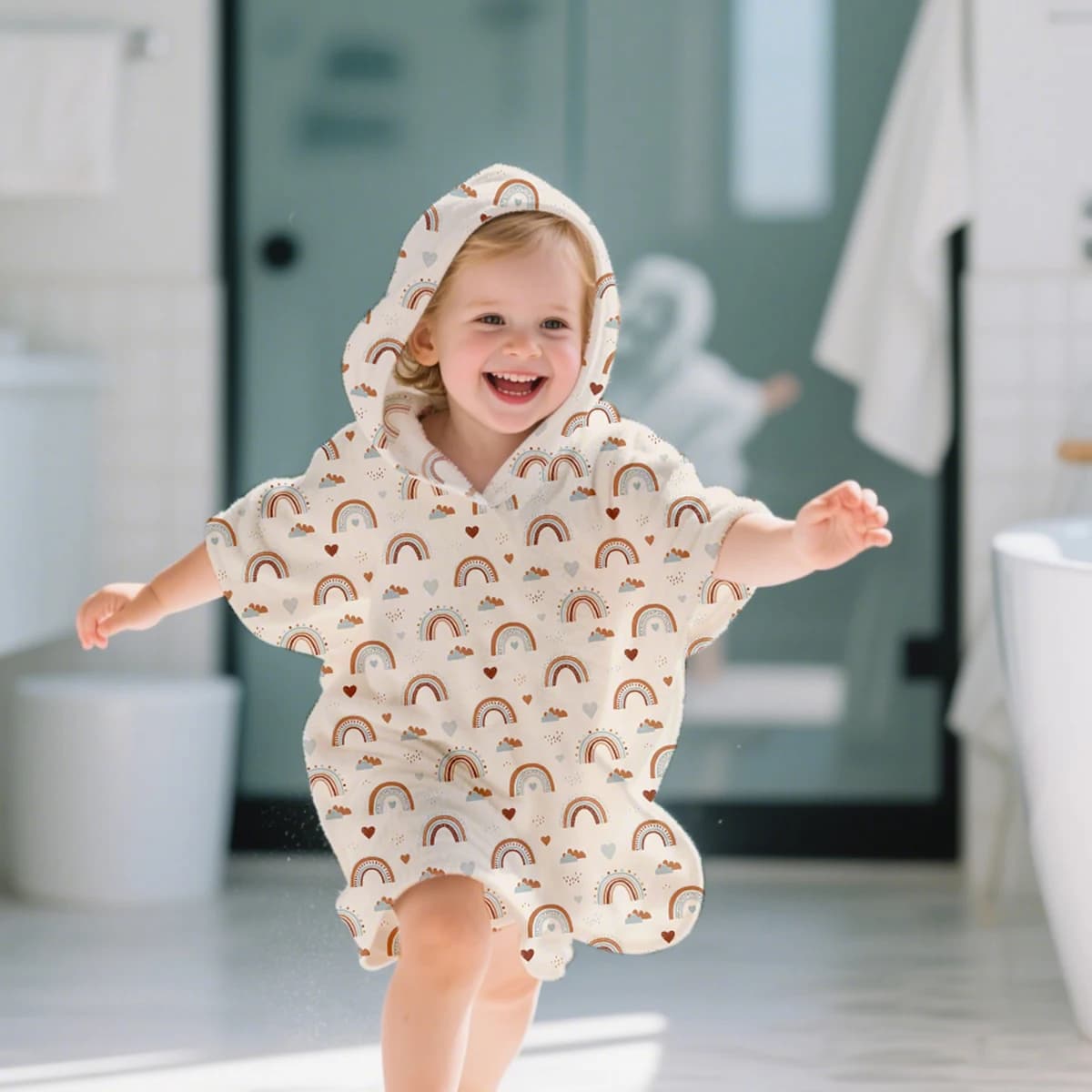Elinfant cap bath towel: soft, absorbent, for 0-3 years, bath, beach, children's towel, suitable for young people