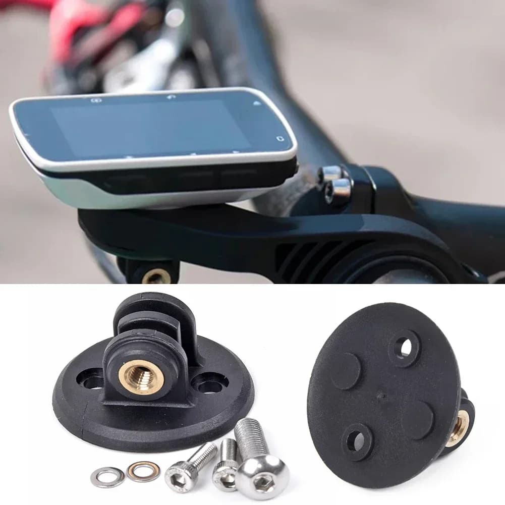 Set of camera adapters for mounting on a bicycle computer for handlebar stopwatch with Garmin Mount camera bracket