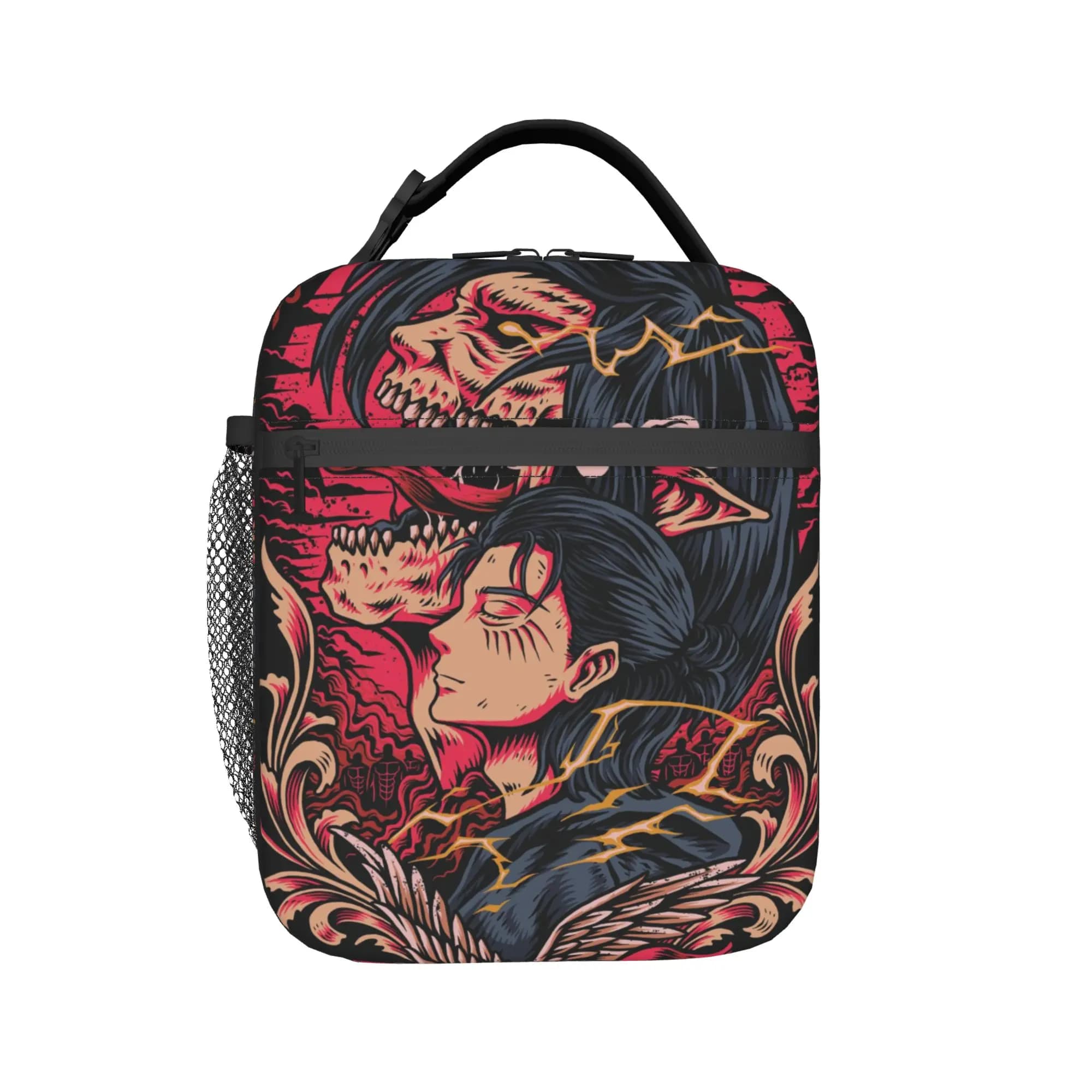 Borse termiche porta pranzo Attack on Titan per l'ufficio, borsa termica portatile per alimenti, contenitore termico per alimenti, anime giapponese