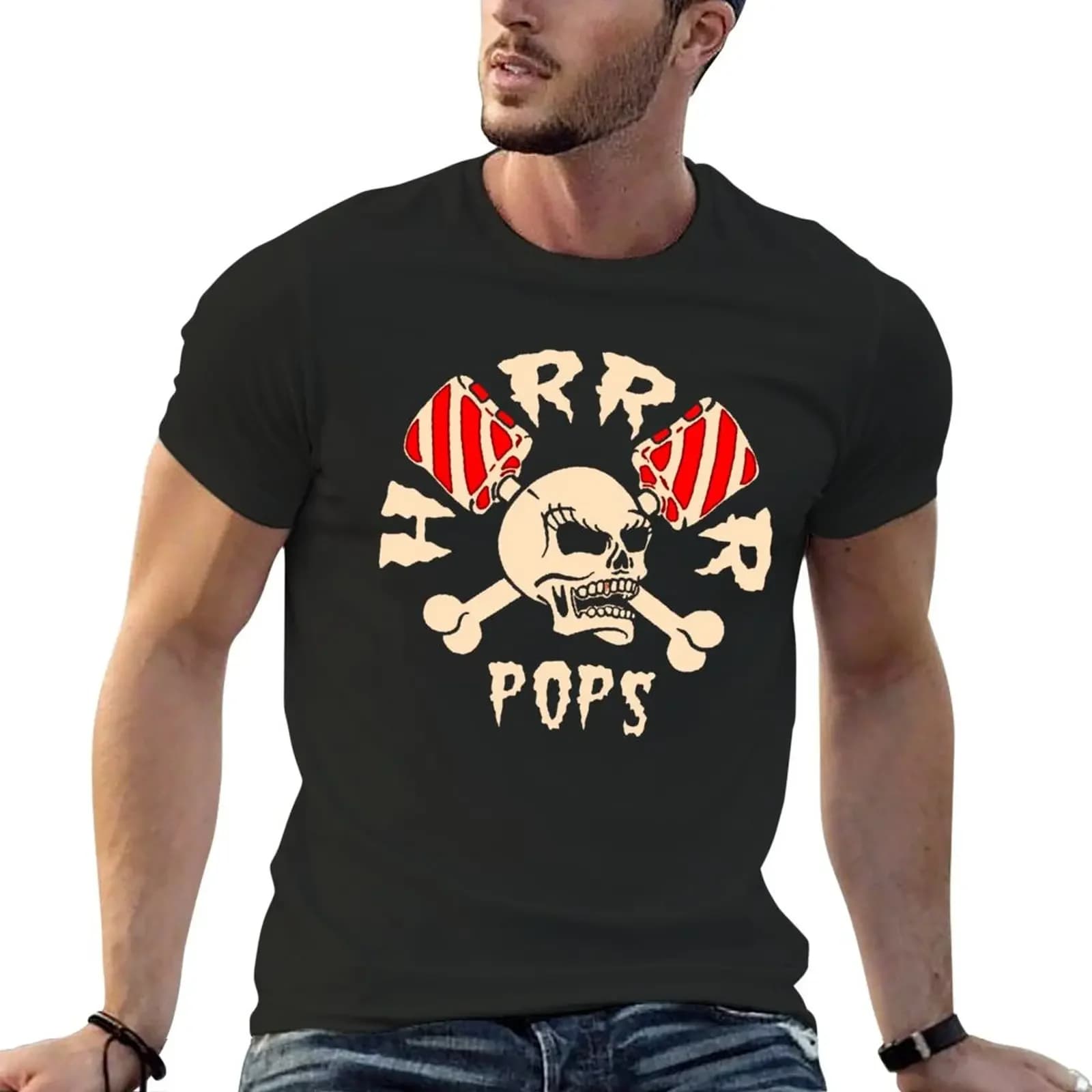 New Horrorpops best favorite logo band t-shirt t-shirt oversize camicie larghe plus size abbigliamento uomo