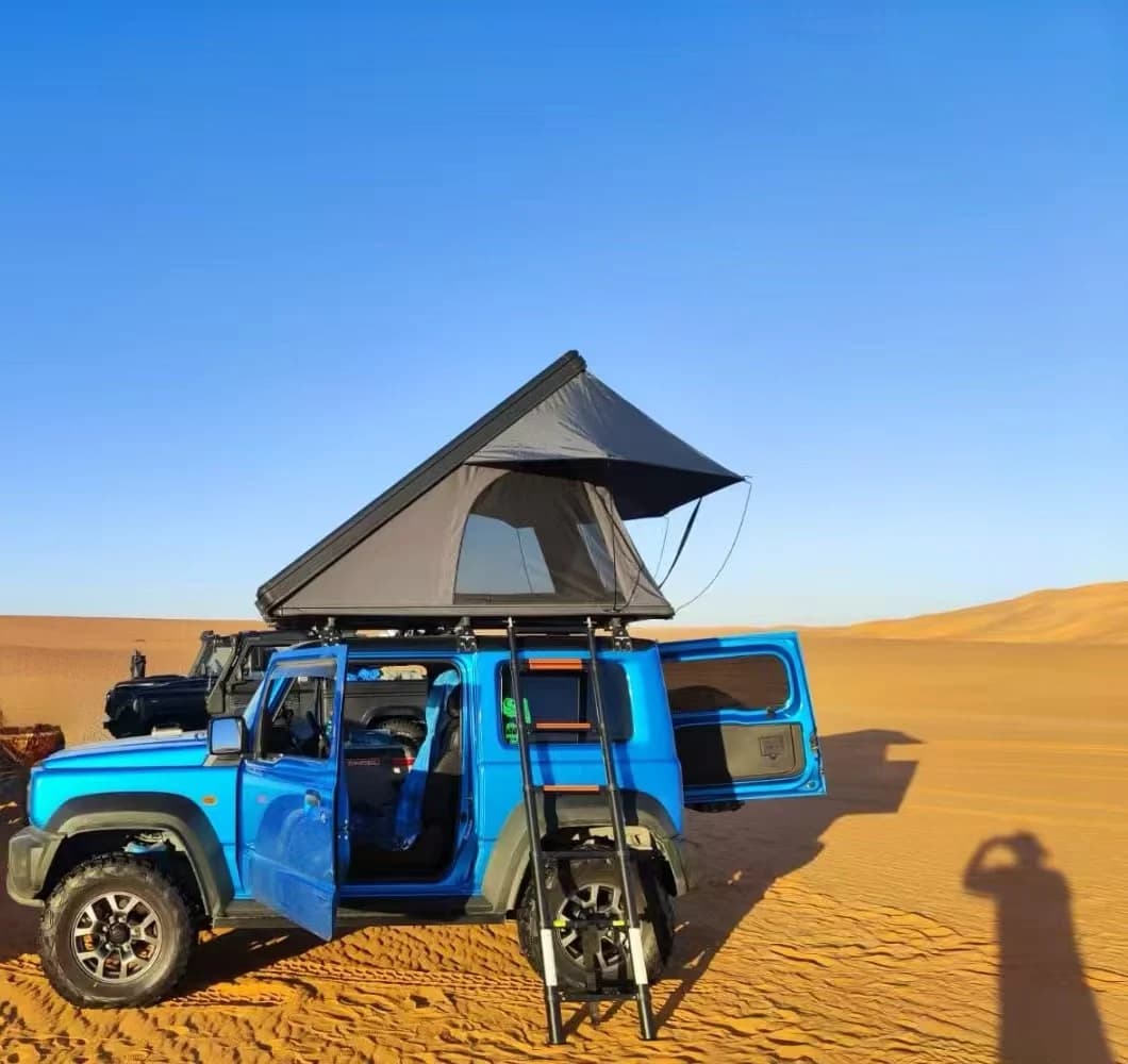 Tenda da Tetto per Auto Certificata CE, Ultra-Sottile, Leggera, Impermeabile, Montaggio in 3 Secondi, Tenda Rigida in Alluminio per Campeggio