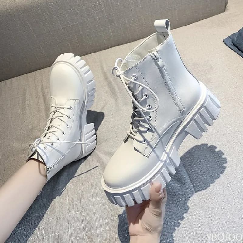 Boots tightened with thick sole for women fall winter new style comfortable women's wear-resistant non-slip boots with soft sole