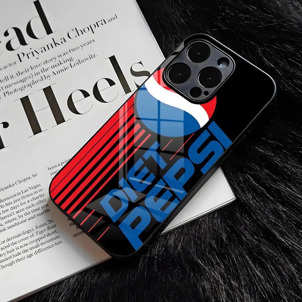 P-Pepsi-S Phone Case For IPhone 17 Air 16 E Pro Max 15 14 13 Mini 12 Pro 11 Max Plus Black Glass Cover