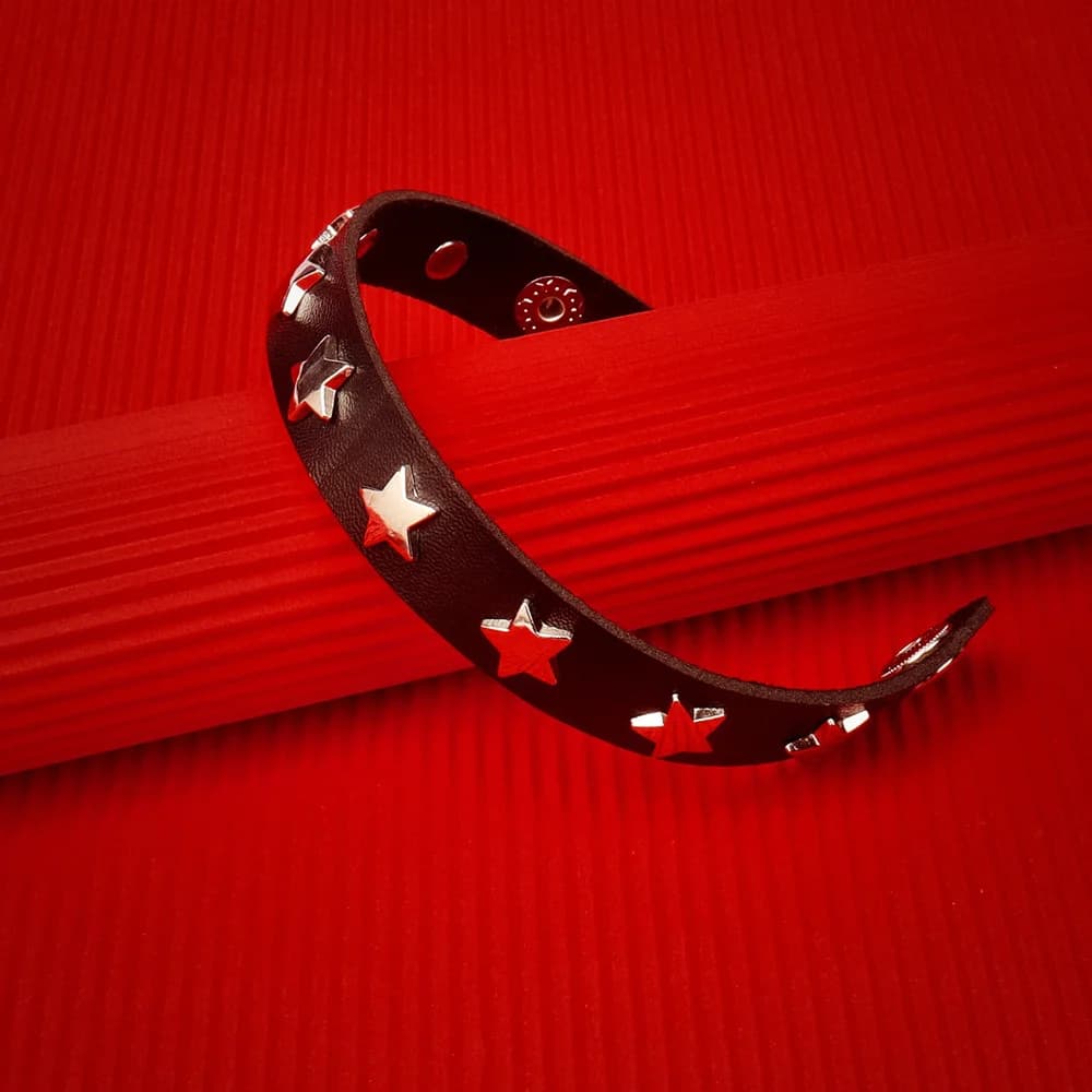 Moda donna uomo Punk Star Goth bracciale donna uomo Star Black PU bracciale in pelle braccialetti gioielli regali