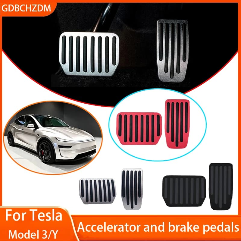 Auto Pedale Pastiglie Coperture Per Tesla Modello Y Highland 2025/Per Tesla Modello 3/Y Accessori Acceleratore Freno Resto Pedale Pad Zerbino