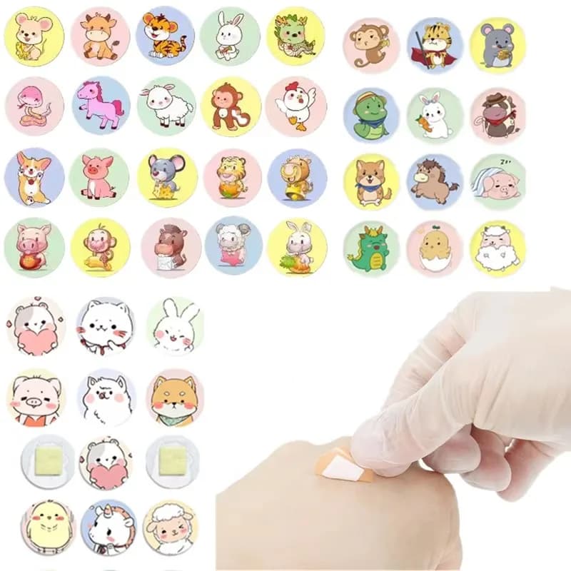 10-100 pezzi di cerotti rotondi a forma di cartone animato, cerotti adesivi per la prima assistenza, per bambini, bendaggi adesivi, Woundplast