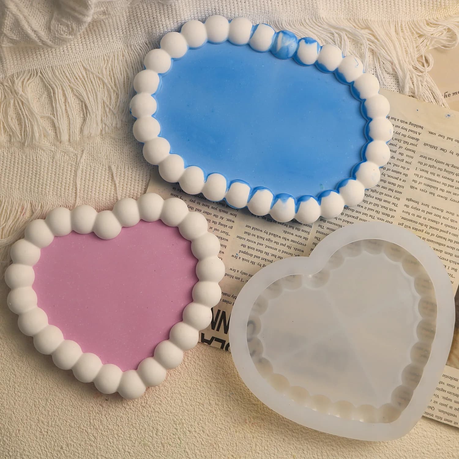 Bubble Storage Tray Silicone Mold DIY Bubble Storage Board Jewelry Display Resin Gypsum Cement Gift Casting Mold Home Decoration