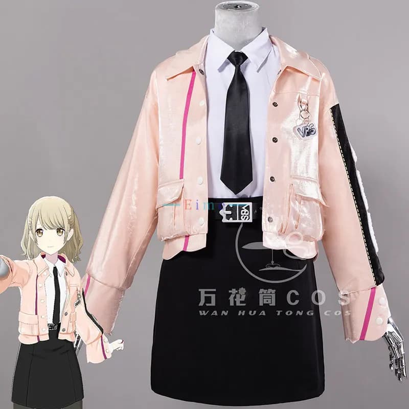 Costume Cosplay Azusawa Kohane, PJSK Game, Women's Casual Coat with Belt, Elegant Dresses for Halloween Party, Made to Measure
