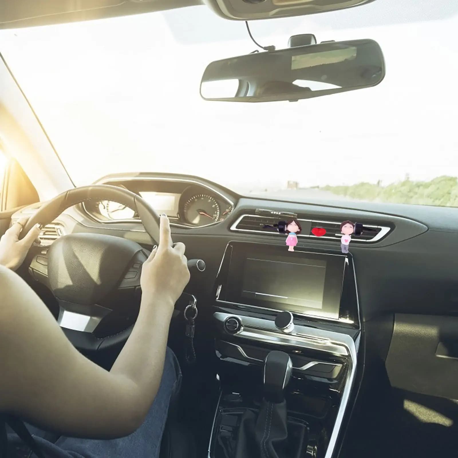 Set di 1 Adorabile Clip Profumatore per Auto con Design a Coppia, Diffusore di Aromi per Bocchette d'Aria, Deodorante per Auto, Ufficio, Bagno, Armadio, San Valentino