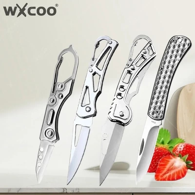 WXCOO Multifunctional Folding kitchen knives for household utility cooking tools fruit peeler pocket knife stainless steel