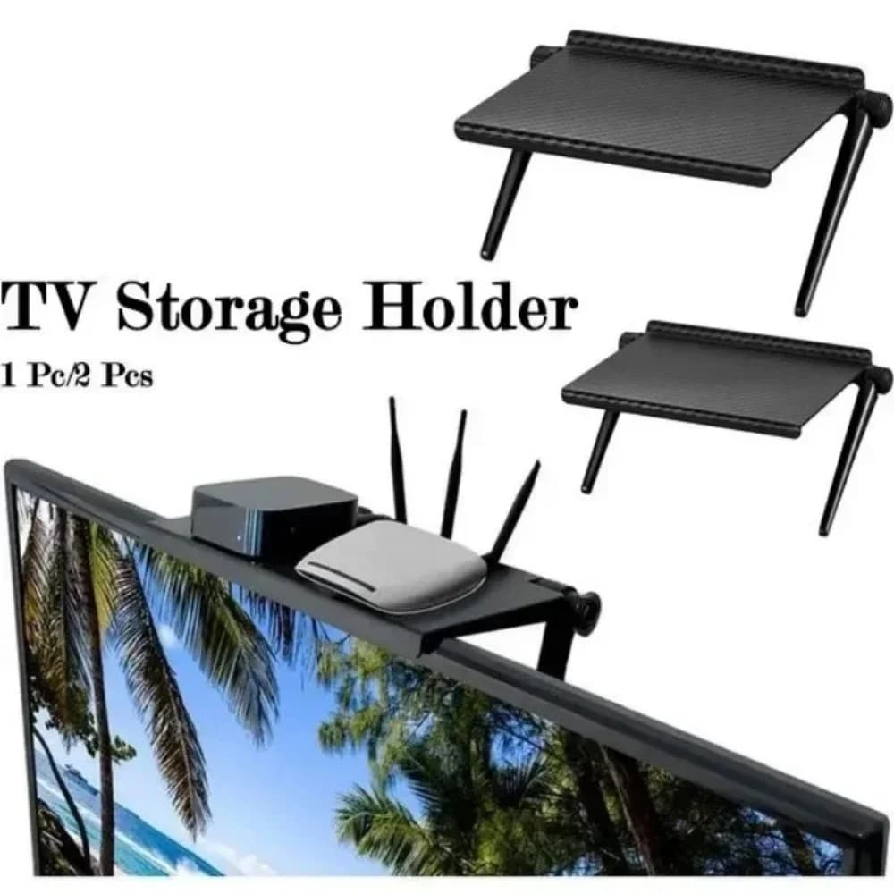 1PC Computer Holder And TV Screen Storage Rack Wireless Router Set-top Box Rack No Perforated Storage Bracket Divine Tool
