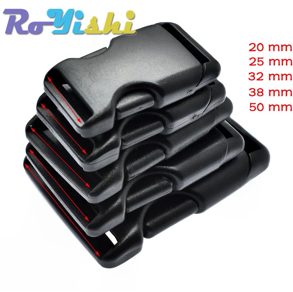 20mm 25mm 32mm 38mm 50mm Nastri e Fettucce Rilascio Laterale di Plastica Fibbia Singola Cinture Regolabili Zaino Tattico cinghie