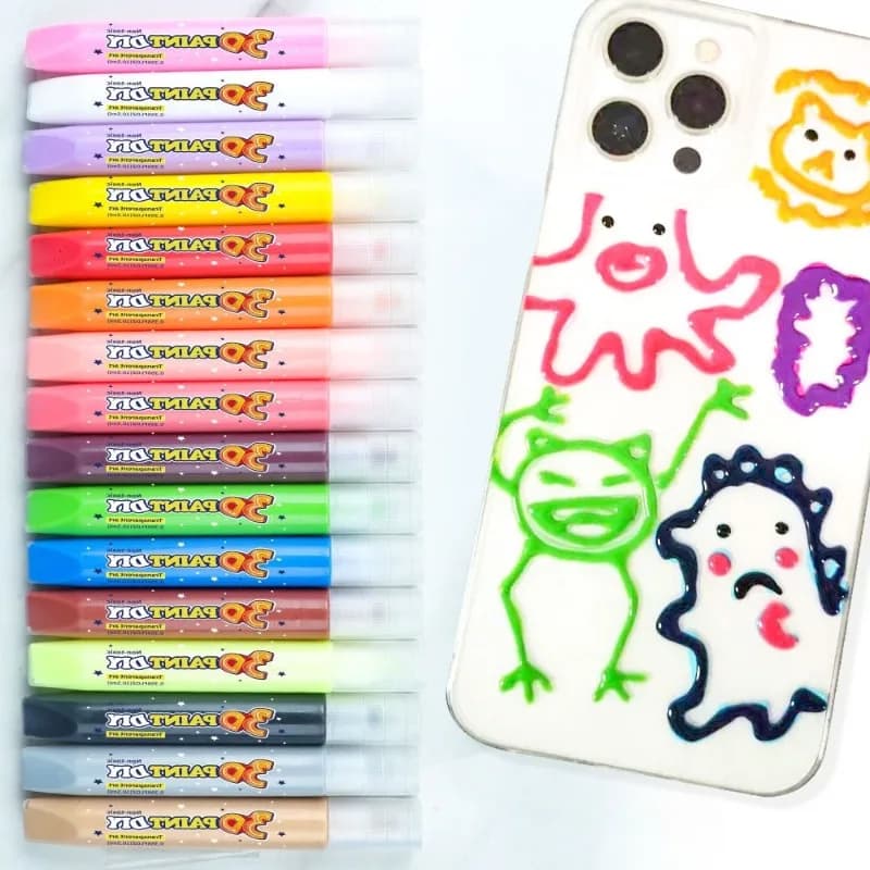 24 Colors 10ML No Bake Gel Paint Pens Kids DIY Window Cling Stained Glass Acrylic Pigment Pen Handmade Craft Supplies