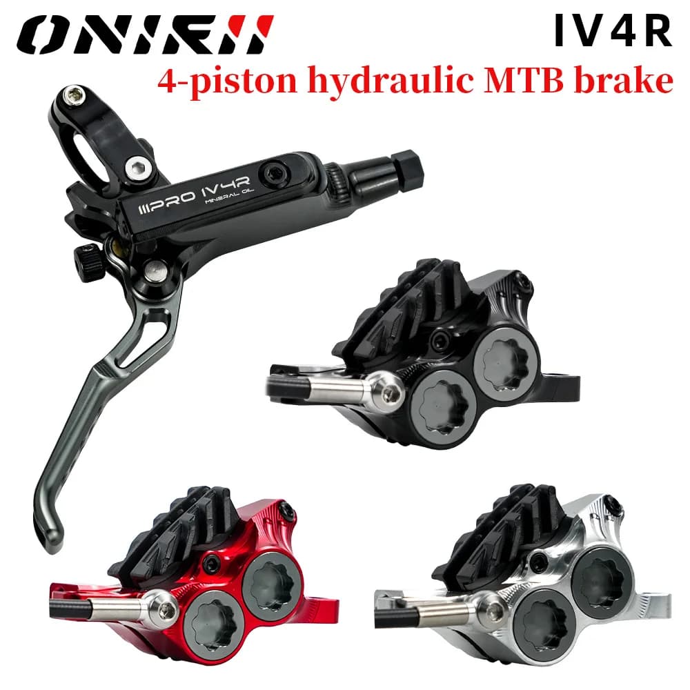ONIRII/IIIPRO IV4R freno a disco idraulico a 4 pistoncini MTB AM DH freno bici 82/145cm olio minerale CNC per Mountain XC bicicletta da arrampicata
