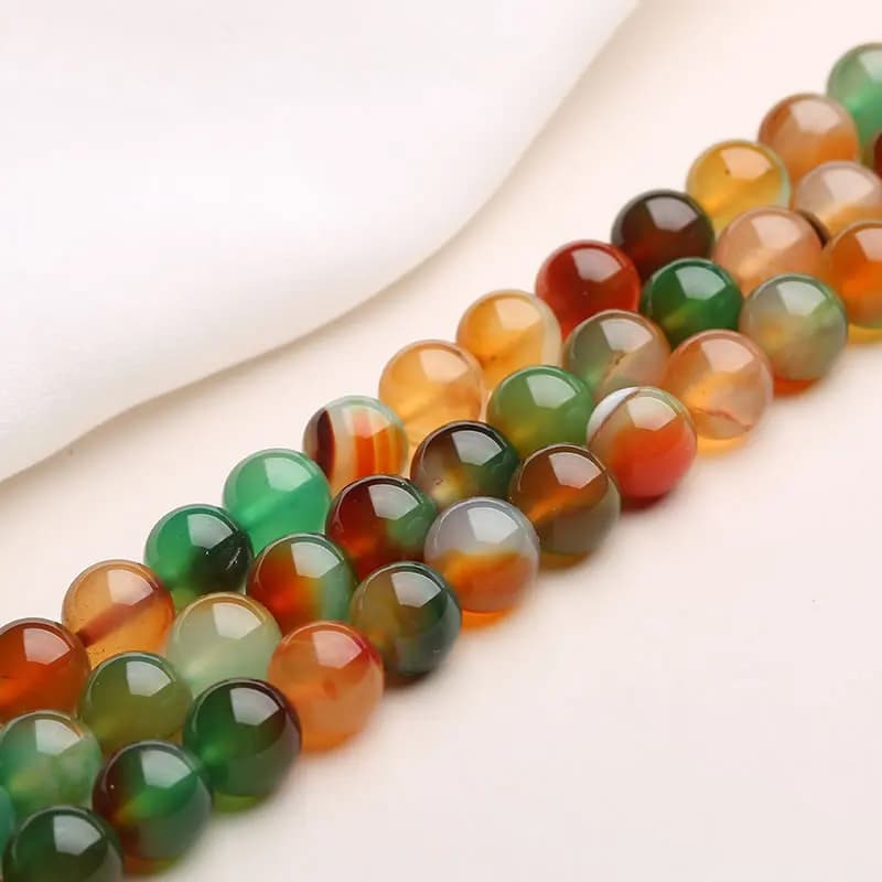 Wholesale Natural Stone Dyed Color Peacock Agate Beads Round Loose Spacer For Jewelry Making Diy Necklace Bracelet Accessory
