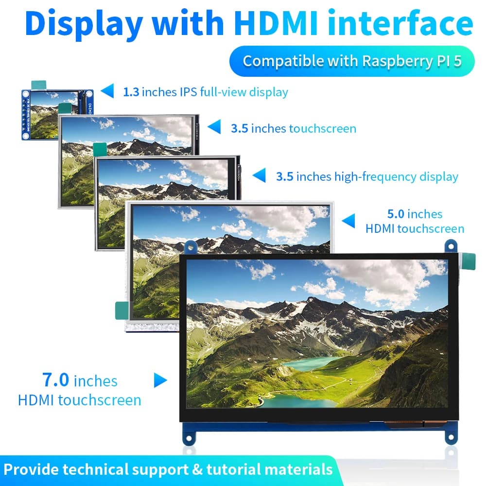 Keyestudio TFT/HD-MI colored screen module for Raspberry Pi A +/B/B +/2B/3B +/4B/5B programming parts of electronic projects DIY