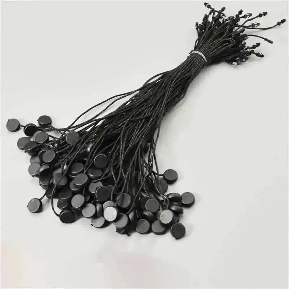 1000 pz. Catenella per etichette a disco bianca/nera per abbigliamento, etichette per marchi, cartellini prezzo, cartellini identificativi, cordino di sospensione