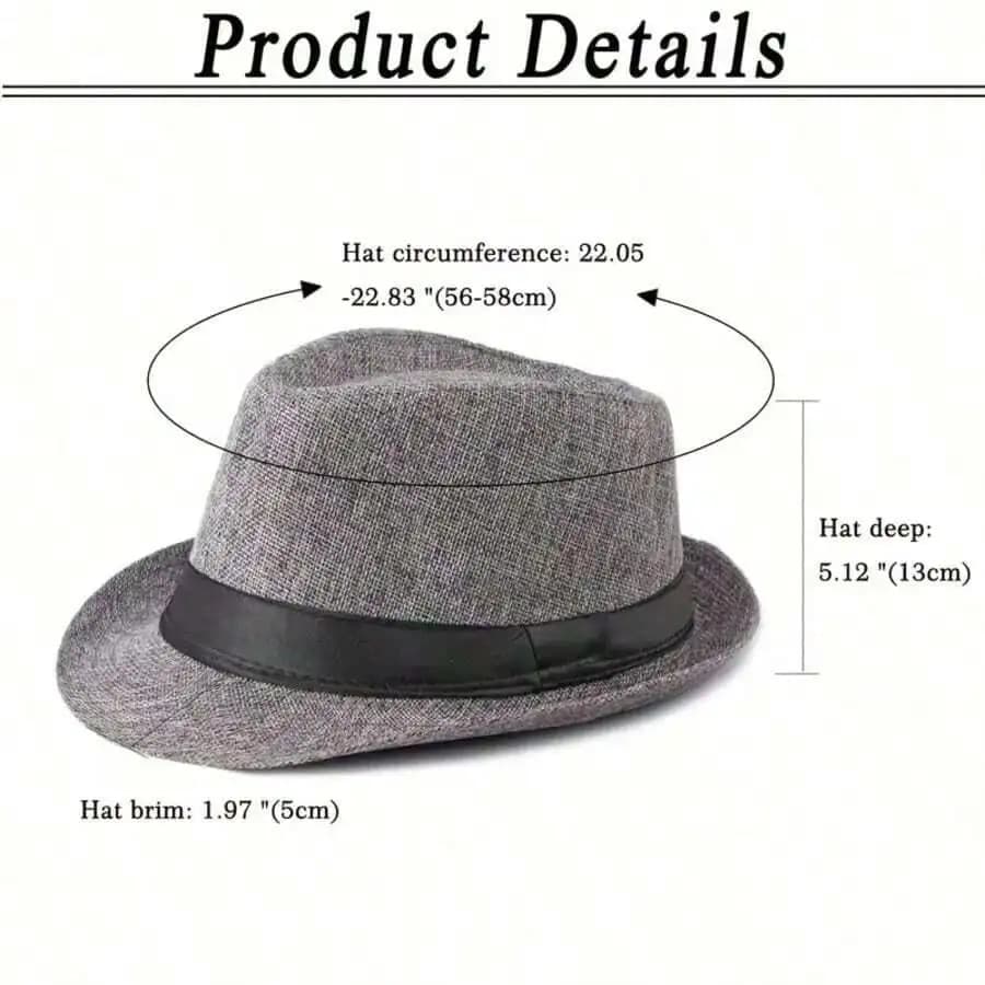 Cappello Fedora Unisex in Paglia Fatto a Mano, Estivo da Spiaggia con Tesa Corta, Traspirante, Stile Trilby, Casual da Viaggio