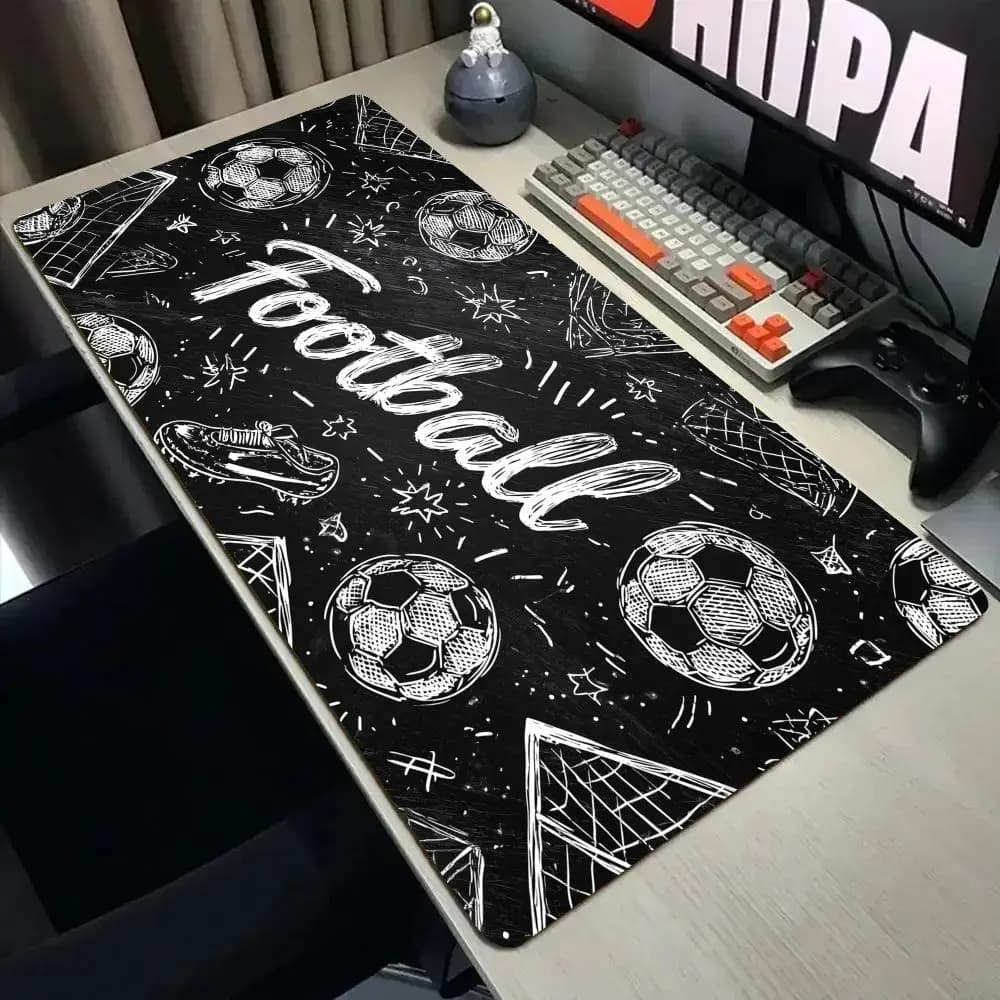 Football graffiti patterns Mouse Pad Desk Mat with Stitched Edge XXL Mousepads Rubber Anti-slip Gamer Keyboard Rug Gaming Mats