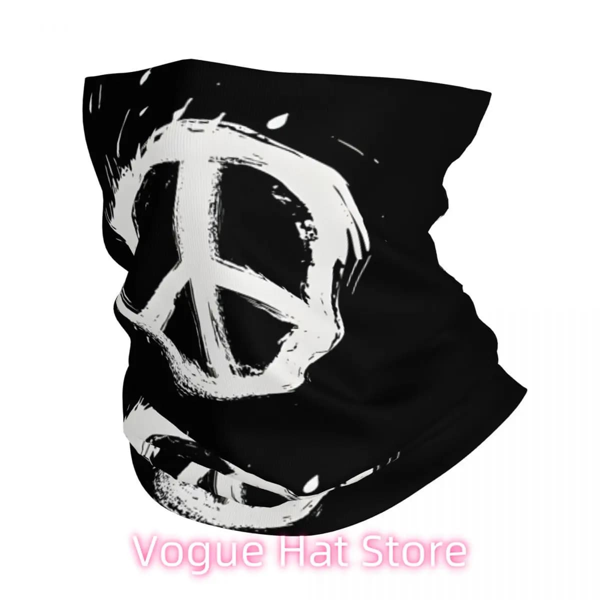 Segno di pace Grunge Hippie Graffiti Simbolo Tappetino da bagno Retro Fascia per capelli Collo Sottile Uomo Donna Escursionismo Tubo Sciarpa Viso