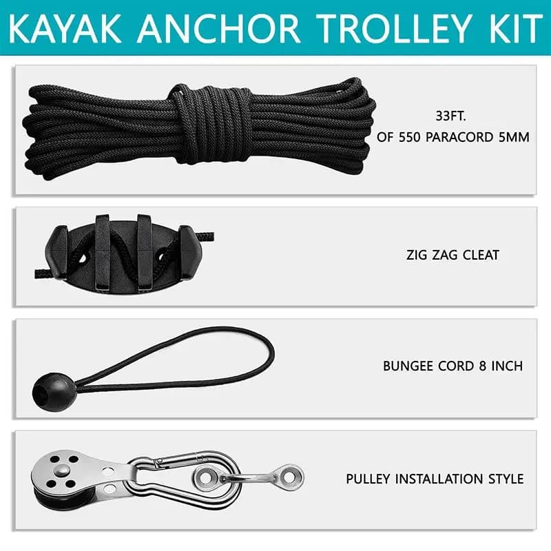 Ancoraggi per kayak Kit carrello Sistema di ancoraggio per kayak Canoe Barca Kayak Hardware Occhi Wellnuts Viti Accessori per kayak per kayak
