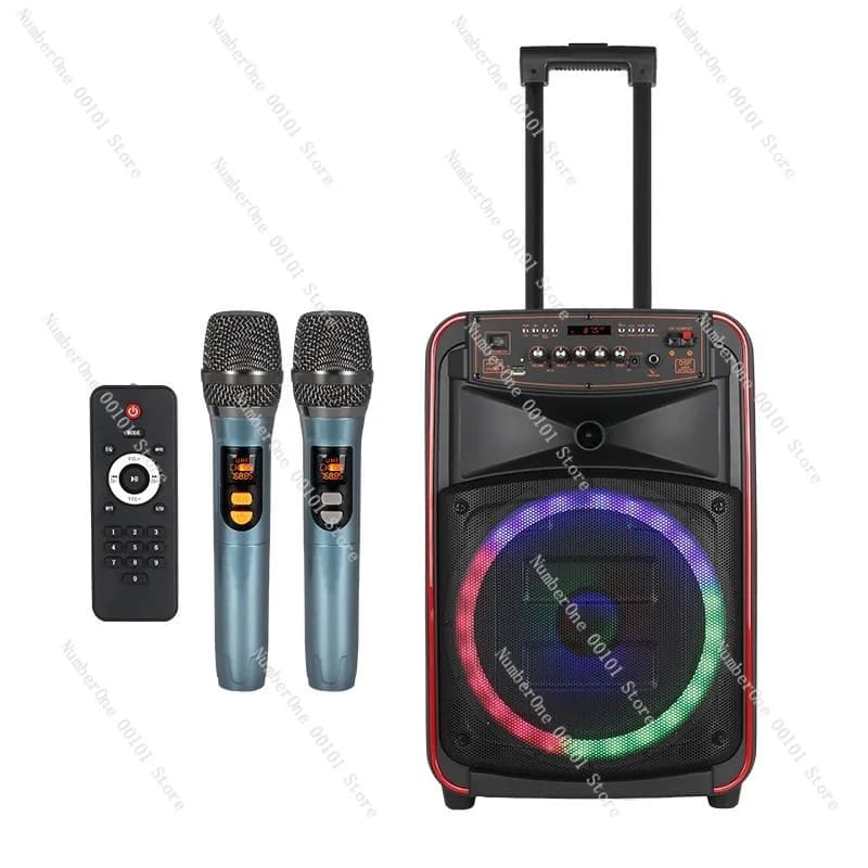 Altoparlante Bluetooth da ballo quadrato per esterni con microfono wireless, altoparlante KTV domestico per karaoke, performance sul palo