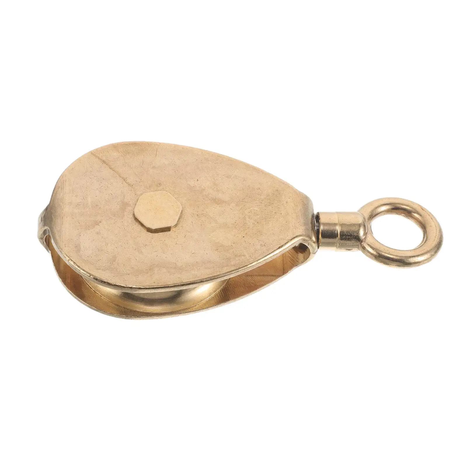 Marine Flag Pole Pulley Heavy Duty Brass Block 50Mm Roller System for Boat Yacht Sailboat Rope Marine Grade Pulley Hardware