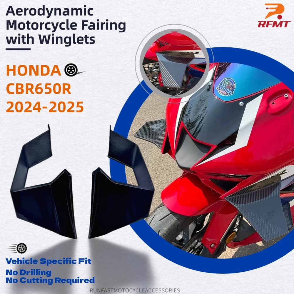 Per Honda CBR650R 2024 2025 Moto Aerodinamica Ali Carenatura Laterale Spoiler Lame del Vento Racing Style Aero Winglets Stabilizzatore