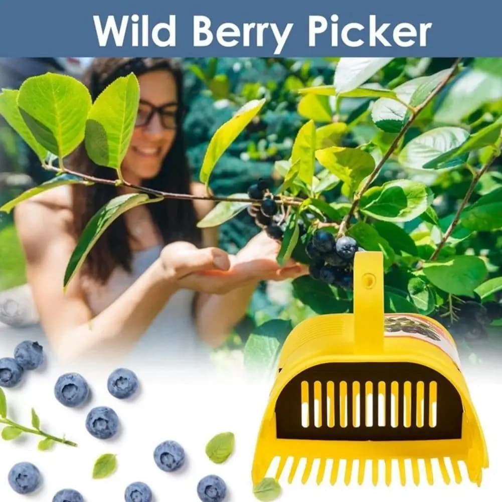 Portable Blueberry Picker Handheld Garden Tool with Comb Teeth Lightweight Large Capacity Fruit Harvest Season Blueberry Picker