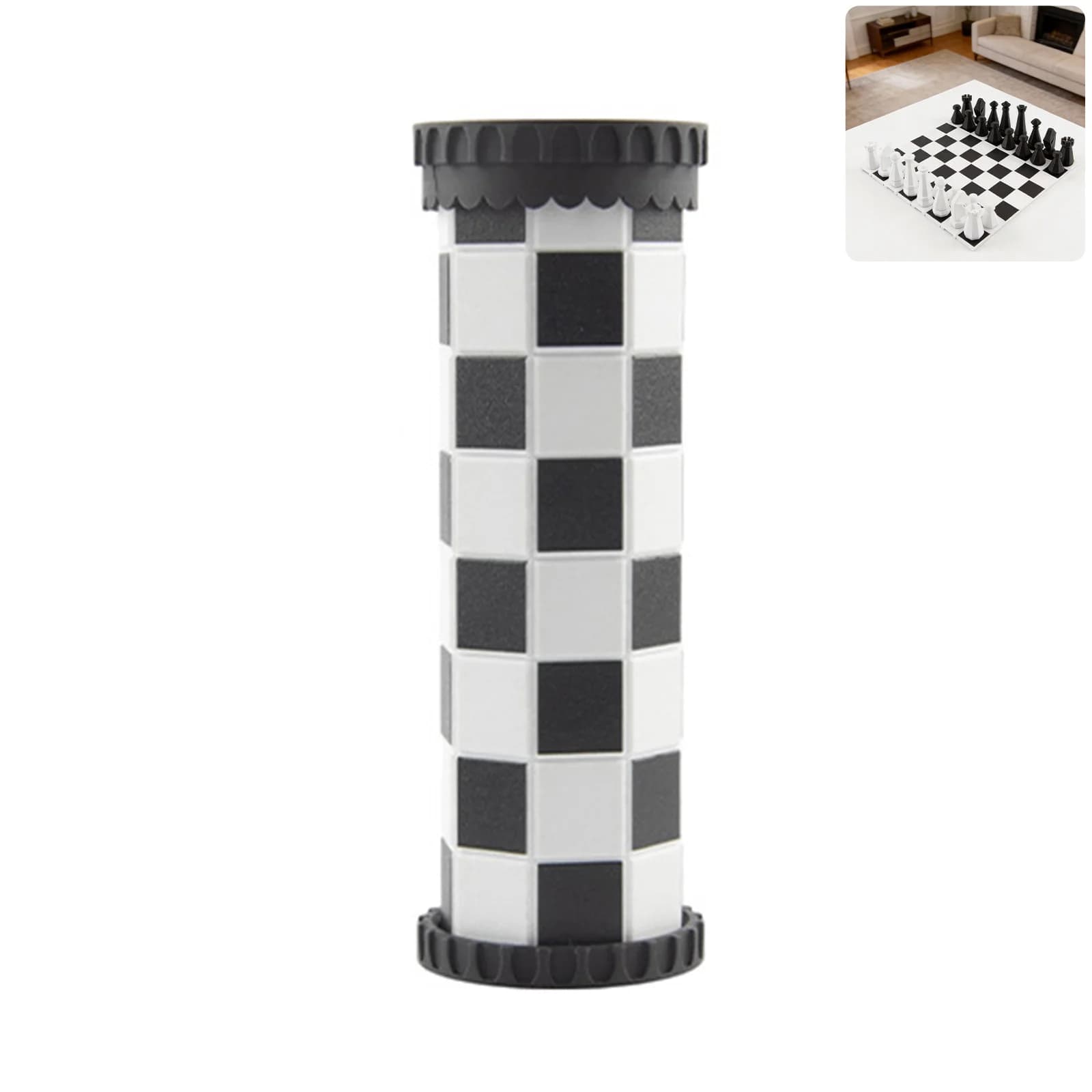 2-in-1 Chess And Checkers Board Game Set Foldable Scroll Design Desktop Board Game Set Suitable For Family Entertainment