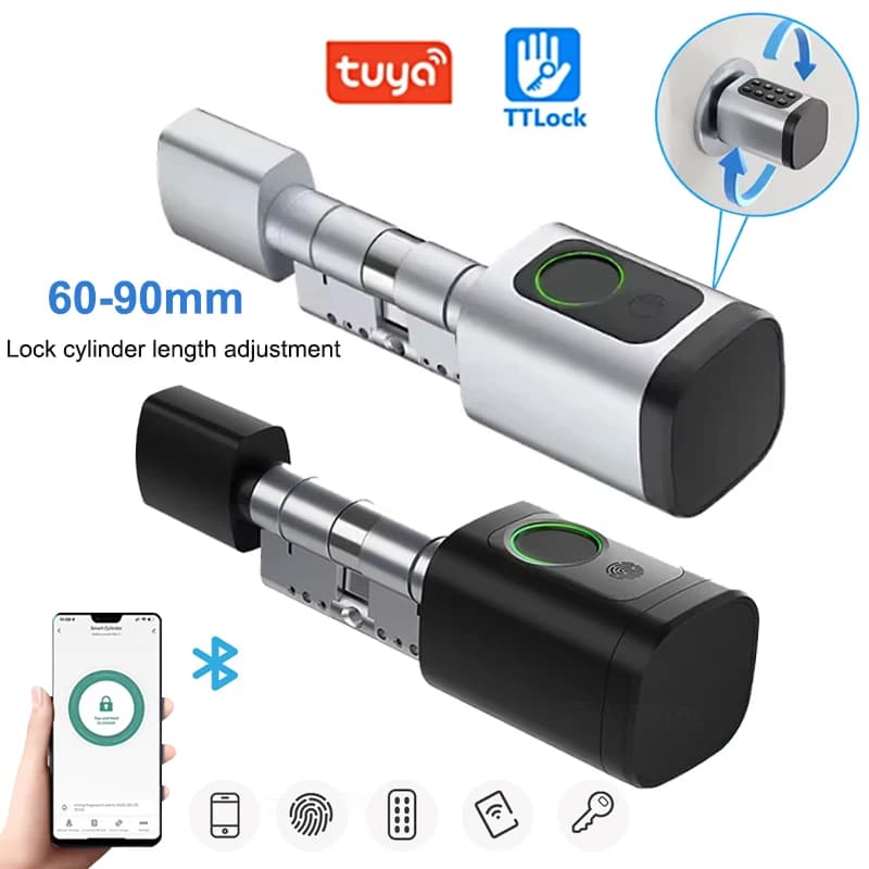 Serratura Digitale Intelligente TT Lock/Tuya Bluetooth Regolabile 60-90mm con Sblocco tramite APP/Password/Scheda RFID/Chiave
