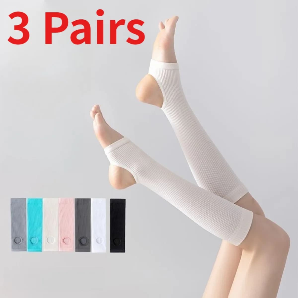 1/3Pairs Women Knee High Compression Socks Foot Open Design Professional Sport Socks for Running Jump Rope Fitness YogaSlim Calf