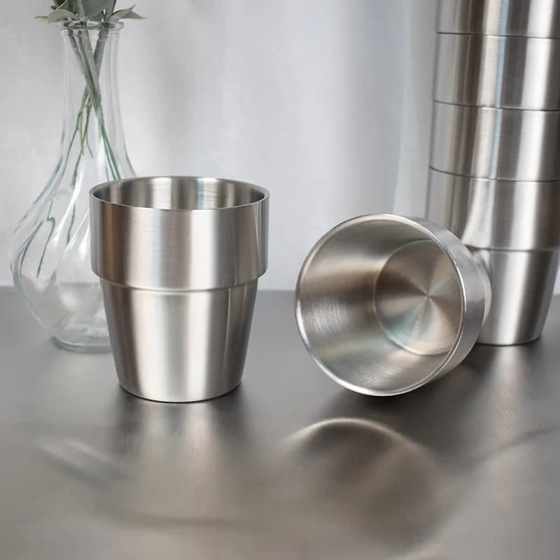 Tazza - Tazza per nidificazione in acciaio 304 di grado militare con scomparto impermeabile (vetro per birra da campeggio/vuoto a doppio strato per barbecue coreano) ​
