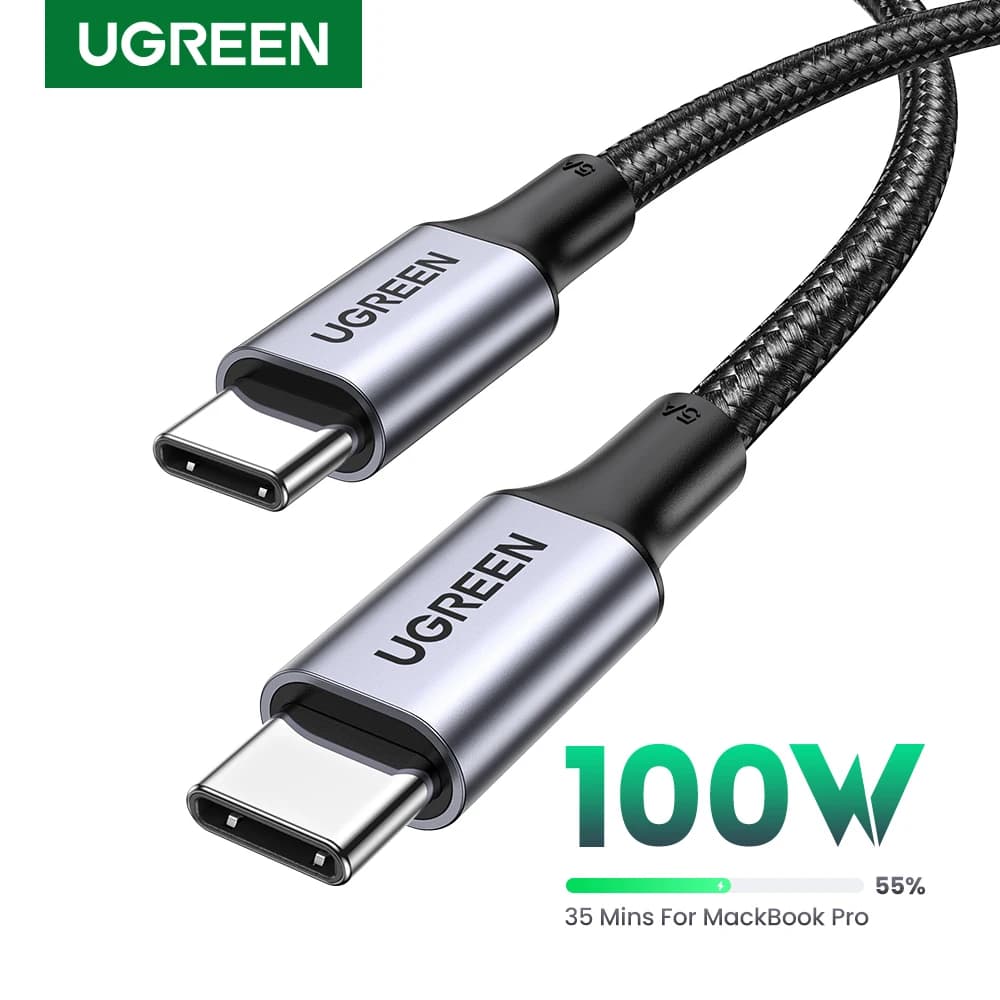 UGREEN 100W USB Type C to USB C cable for Macbook iPad Samsung Xiaomi PD Fast charging cable 5A E-Marker Chip Fast USB C