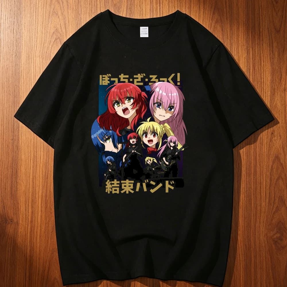 Bocchi the Rock cotton t-shirt men 2000s Trendy harajuku graphic shirt korean clothes Gothic Pop Culture kawaii aesthetic