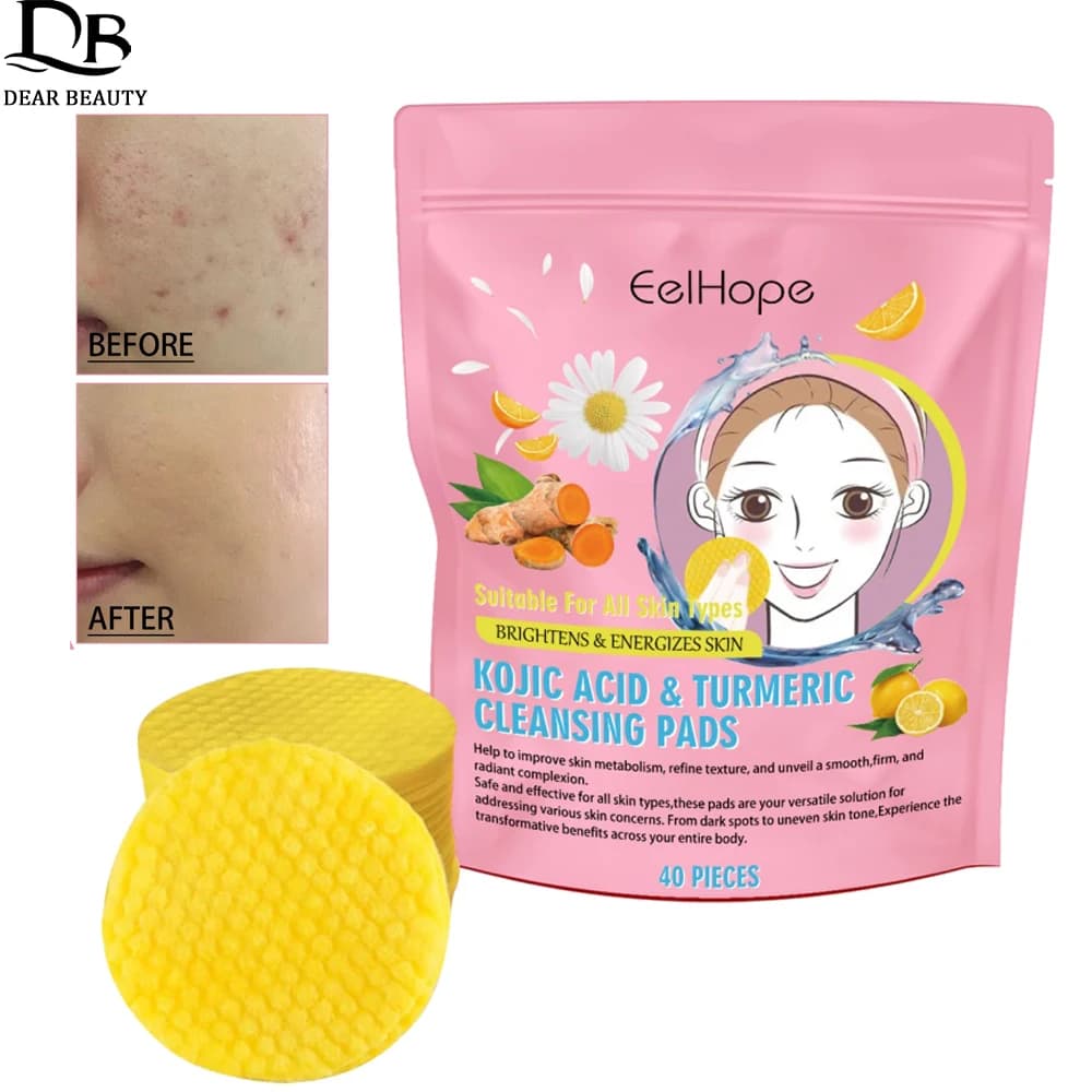 40PCS Curcuma Cogico Acid Detergent Tampone Detergents Defoliating Canvas Reducing Acne Enlightenment Skin Washing Tool Face Cleansing Shafts For Face