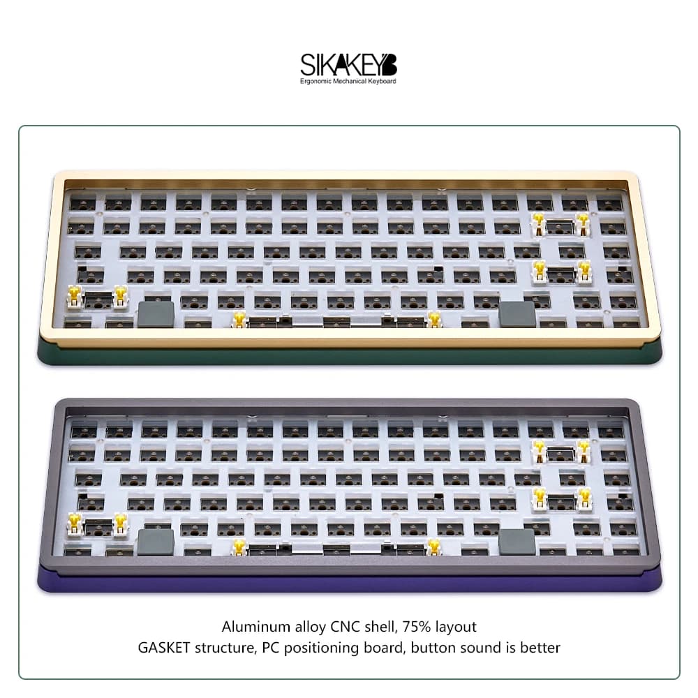 Sikakeyb Sk5 Castle Mechanical Keyboard Diy Kit Backlit Rgb Hot Swap Anodized Aluminum Cnc 84keys %75
