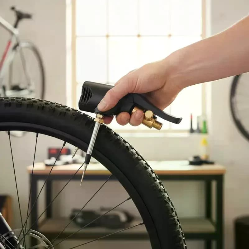 Bicycle Air Nozzle Heavy Duty Brass Portable Inflatable Pump Air Chuck for Mountain Road Bike Tire Filling