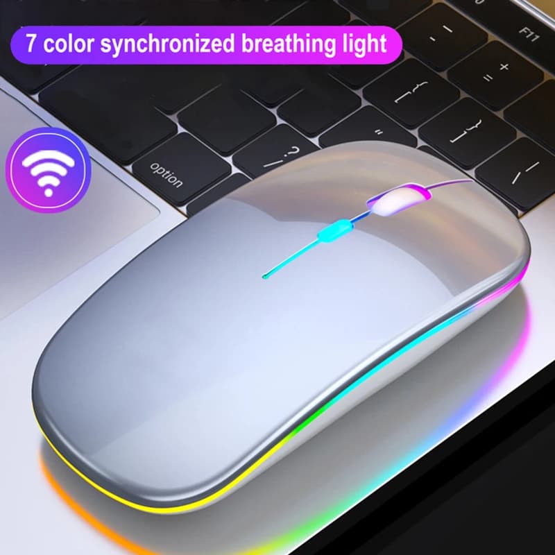 Mouse wireless Mouse compatibile Bluetooth dual mode Mouse portatile ricaricabile a LED Mouse per computer portatile per tablet iPad portatile