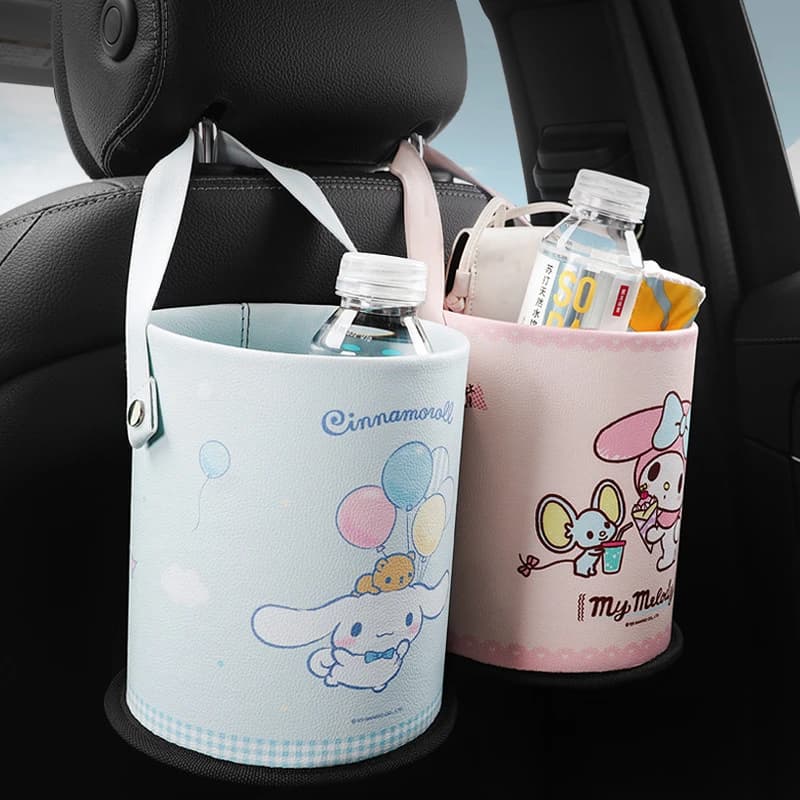Cestino Portatile Sanrio Hello Kitty, Contenitore per Rifiuti Cinnamoroll per Auto, Scatola Portaoggetti per Auto, Decorazione Carina per Auto, Accessori per la Casa