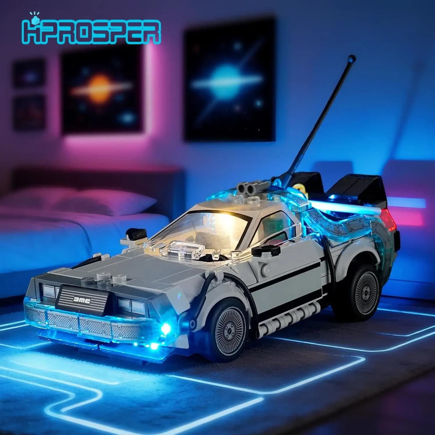 Luce LED HPROSPER 5V (senza modello) per Lego 77256 Speed Champions Time Machine da Back to The Future, lampada decorativa