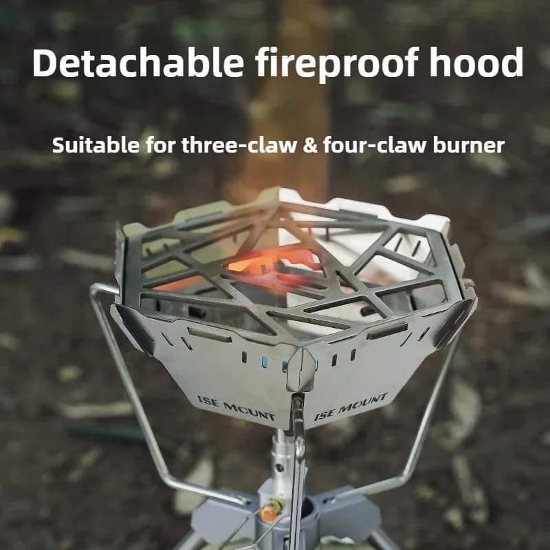 Stainless Steel Camping Gas Stove, Stackable Heat Reflector, Portable Wind Block for Picnic and Open Excursions