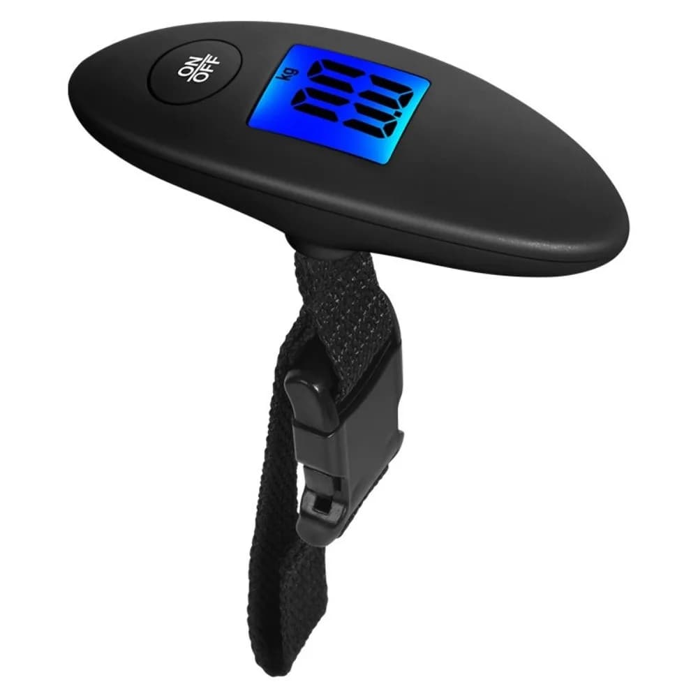 Bilancia Elettronica Portatile a Forma di Fuso per Bagagli, con Display LCD, Alta Precisione, per Pesare in kg/Ib, Bilancia Digitale da Viaggio a Sospensione