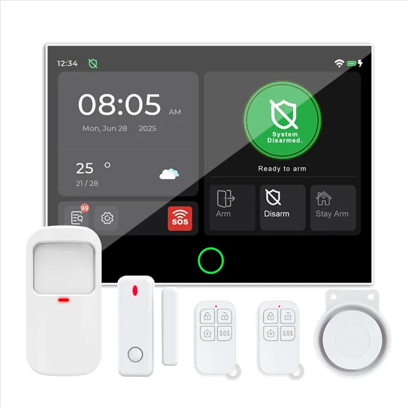 -A12R Wifi GSM 433Mhz Sistema di sicurezza domestica intelligente con rilevatore di movimento per porte e finestre Sensore di allarme wireless per Alexa Tuya App Contr