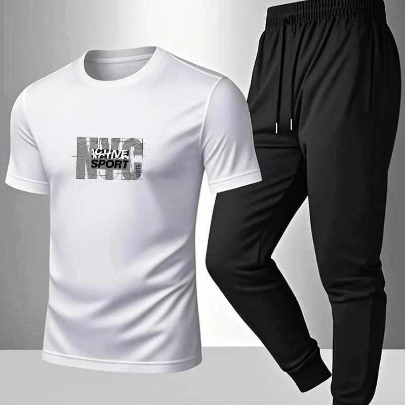 2026 new men's clothing, t-shirt and casual pants set