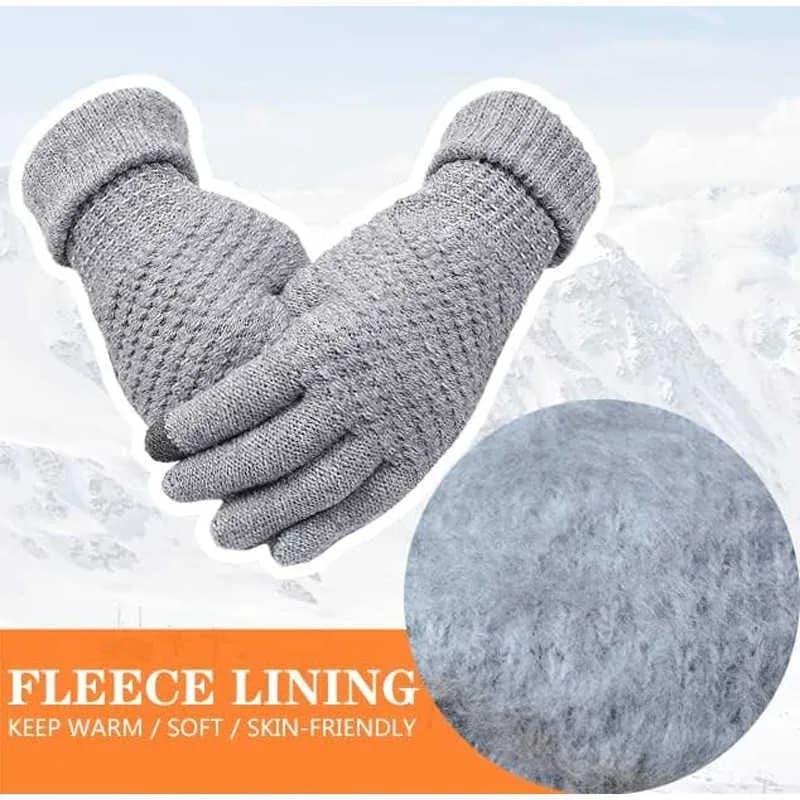 Winter Warm Knitted Gloves Mobile Phone Touch Screen Knitted Gloves Winter Thick Warm Adult Gloves for Men Women
